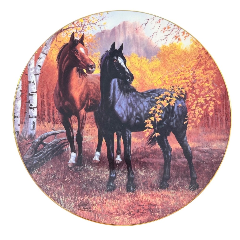 Hamilton Collection Autumn Respite Mustang Horse Plate Chuck De Haan 0393A 1995